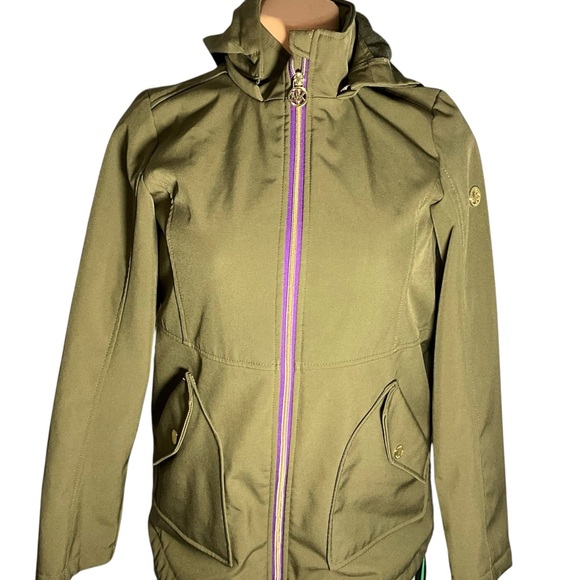 MICHAEL KORS WOMENS JACKET.COLOR OLIVE LIGHTWEIGHT - Picture 2 of 16